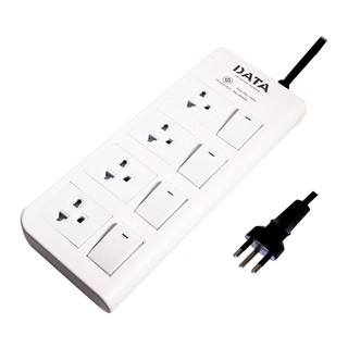 รางปลั๊กไฟ (มอก.) 4 ช่อง 5 เมตร สีขาว DATA DT4418Power strip (TIS) 4 outlets 5 meters white DATA DT4418