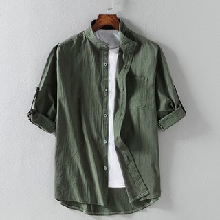 [Three colours! M-5XL] เสื้อเชิ้ตแฟชั่นผู้ชายขนาดใหญ่
