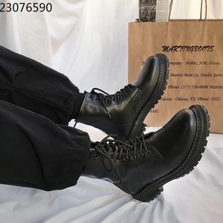 Martin Boots Spring New British Style Black High -top Shoes