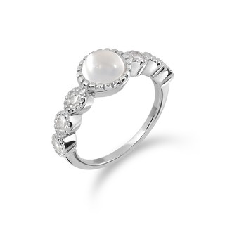 Mizuchol - แหวนเงินแท้ประดับ Moonstone : CLASSY IN WHITE RING