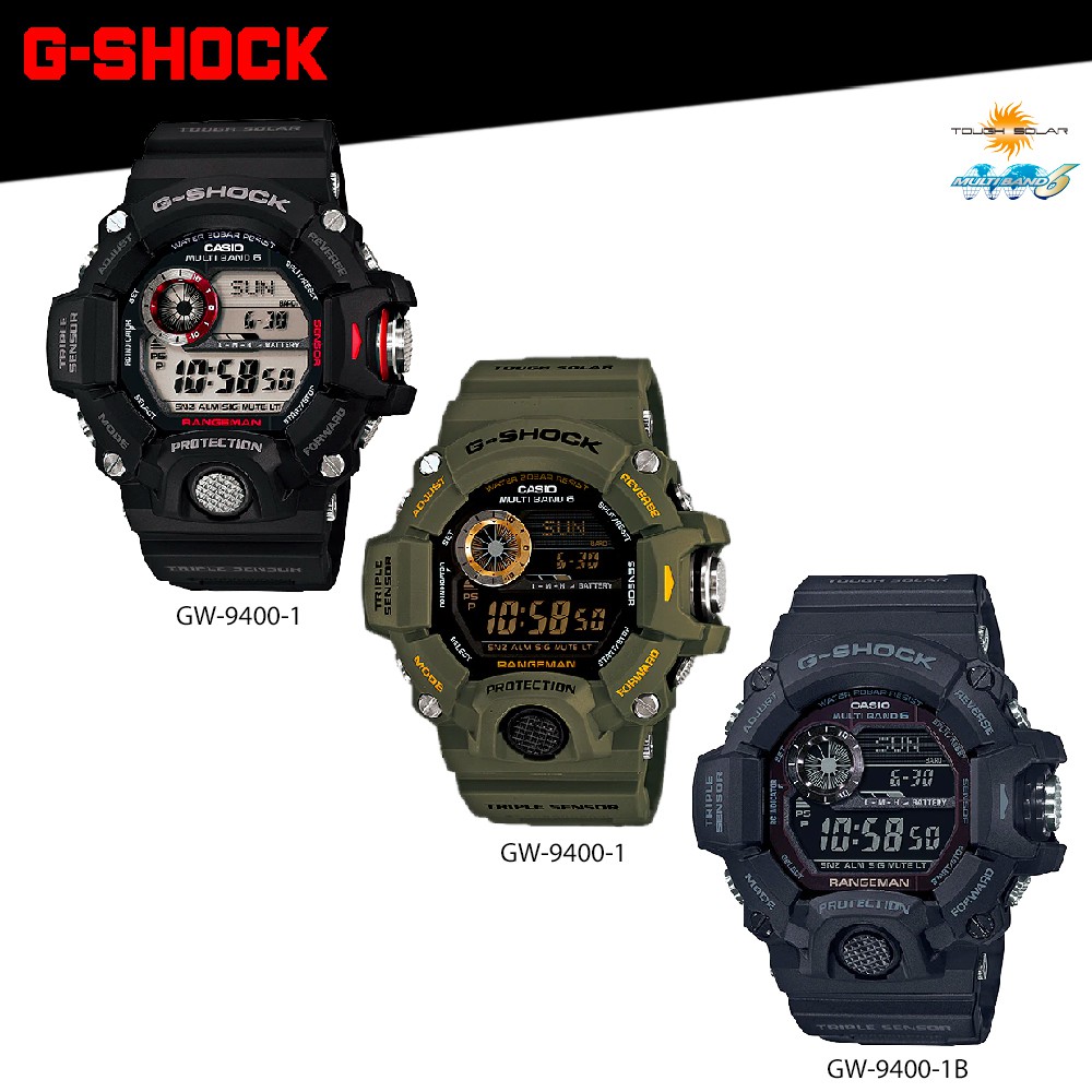 นาฬิกา นาฬิกาข้อมือ CASIO G-SHOCK Rangeman รุ่น GW-9400 GW-9400-1 GW-9400-3 GW-9400-1B