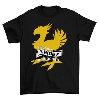 เสื้อยืดลําลอง แขนสั้น พิมพ์ลาย Ride A Chocobo Final Fantasy คุณภาพสูง สไตล์เกาหลี สําหรับผู้ชาย และผู้หญิง