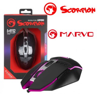 Marvo Scorpion M112 USB 7 Colour LED Black  Gaming Mouse