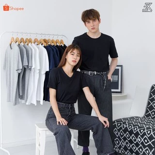 Expogarment เสื้อยืดสีดำ คอกลม คอวี คอตตอน100% ไม่มีตะเข็บข้าง ไซส์S-6XL หดเกิน3%ยินดีคืนเงิน