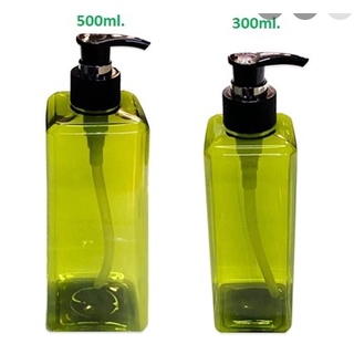 *มี 2 ขนาด* ขวดปั๊ม 500ml. ขวดปั๊มสี่เหลี่ยม ขวดฝาปั๊มใส่เจลแอลกอฮอล์ ขวดพลาสติกฝาปั๊ม