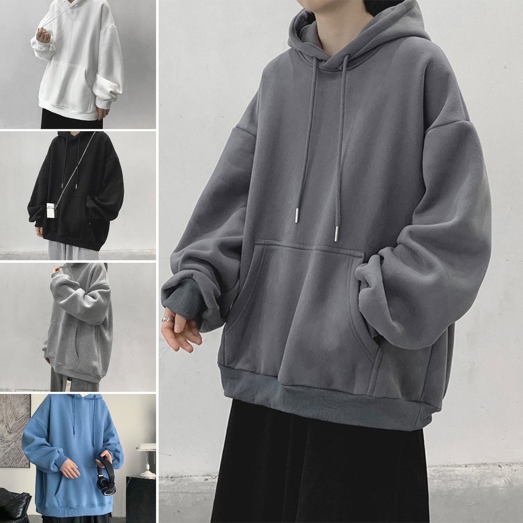 【COD】เสื้อกันหนาว มีฮู้ด ทรงหลวม ใส่สบาย สไตล์เกาหลี สําหรับผู้ชาย และผู้หญิง
