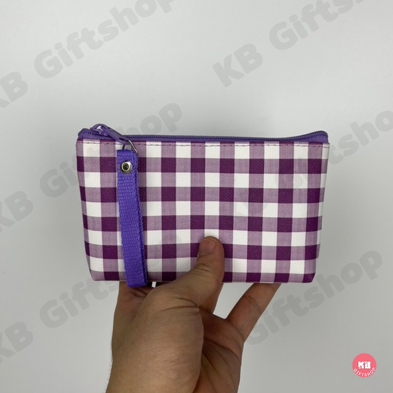 KB กระเป๋าใส่เหรียญ กระเป๋าสตางค์ ของขวัญ ของชำร่วย ของแจกพรีเมี่ยม ขายส่งยกโหล (12ใบ) คละสี ขนาด 4x6 นิ้ว ลายสก๊อต - รูปที่ 4