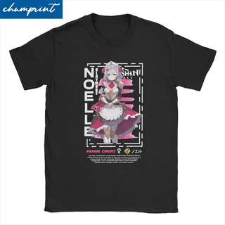 T-shirt  ขายดี เสื้อยืดแขนสั้น คอกลม พิมพ์ลาย Genshin Impact Noelle Streetwear Novelty สไตล์คลาสสิก สําหรับผู้ชาย GLnlhj