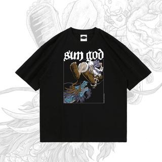 เสื้อยืดผ้าฝ้ายพิมพ์ลายเสื้อยืด one piece sun god luffy gear 5 vs kaido original artwork by ego and character studio ani