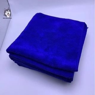 ผ้าเช็ดรถ ผ้าเช็ดเอนกประสงค์ ผ้าเช็ดแวกซ์ ผ้าไมโครไฟเบอร์สีน้ำเงิน 40*40 ซม. 300 GSM