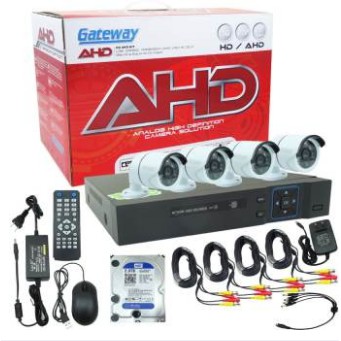 ส่งฟรี Gateway AHD CCTV ชุดกล้องวงจรปิด 4 กล้อง HD AHD KIT 1.3 Mp J-860 (White) Free HDD 2 TB