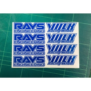 สติ๊กเกอร์ Rays Volk ติดก้านล้อTE37 สะท้อนแสง3Mแท้ สีน้ำเงิน (1ชุด=4ล้อ)