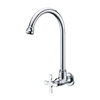 ก๊อกซิงค์เดี่ยวติดผนัง KARAT KF-10-531-50 สีโครม SINGLE SINK FAUCET KARAT KF-10-531-50 CHROMIUM