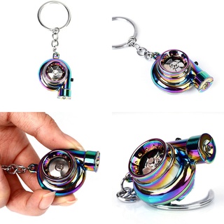 Turbo &amp; Wheel Rim Keychain Creative Accessories Auto Part Model Car Keyring