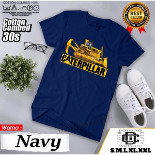 คอลูกเรือเสื้อยืด พิมพ์ลายแมว CATERPILLAR คุณภาพพรีเมี่ยมS-5XL