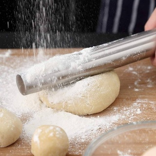 Stainless steel rolling pin ไม้นวดแป้งบดละเอียดสแตนเลส ไม้กลิ้งนวดแป้ง ไม้นวดแป้ง ไม้คลึงแป้ง ไม้รีดแป้ง ที่นวดแป้ง📍