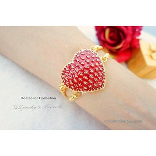 Gold Bangle กำไลข้อมือหัวใจงานลงยา งานสวยมากกกกก