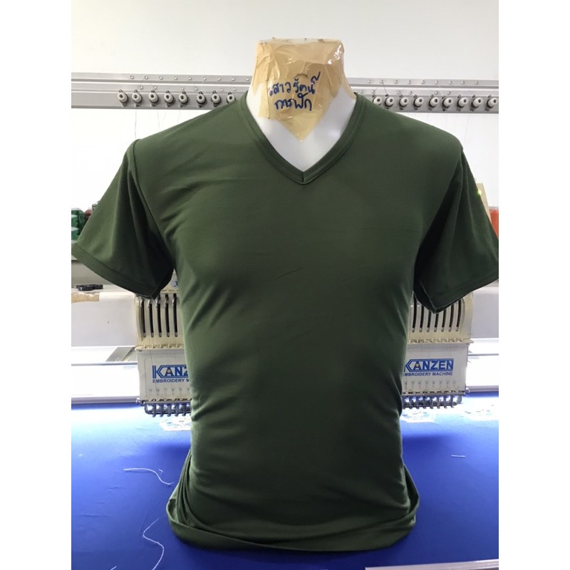 เสื้อรองในทหารสีเขียวทหารบก คอวี สุดดดดดเท่ ผ้ายืดไม่ย้อย ไม่ยับ ไม่ต้องรีด สุดเท่ ราคา ถูกที่สุด ดีลบีเคเค รูปภาพหลัก