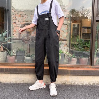 ins overalls ชายน้ำเวอร์ชั่นเกาหลีของ jumpsuits คู่หนุ่มสาวแนวโน้มวินเทจเก้าแต้มโดยรวมเครื่องมือ