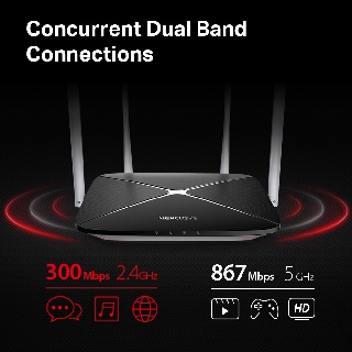 Mercusys AC12 ไวเรสเราเตอร์สำหรับบ้านหรือองค์กร AC1200 Dual Band Wireless Router.