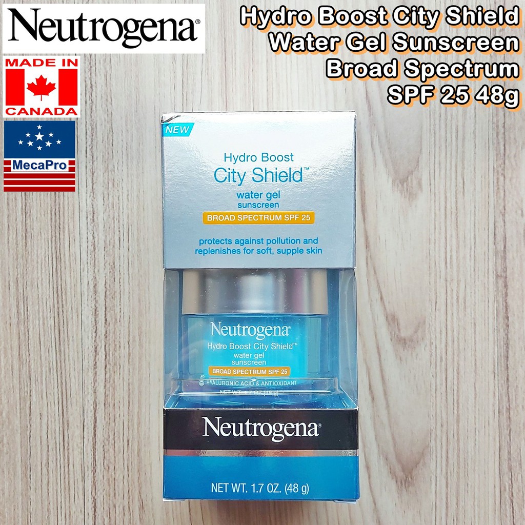 Neutrogena® Hydro Boost City Shield™ Water Gel Sunscreen Broad Spectrum SPF 25 48g นูโทรจีนา เจลบำรุงผิวหน้า ผสมกันแดด