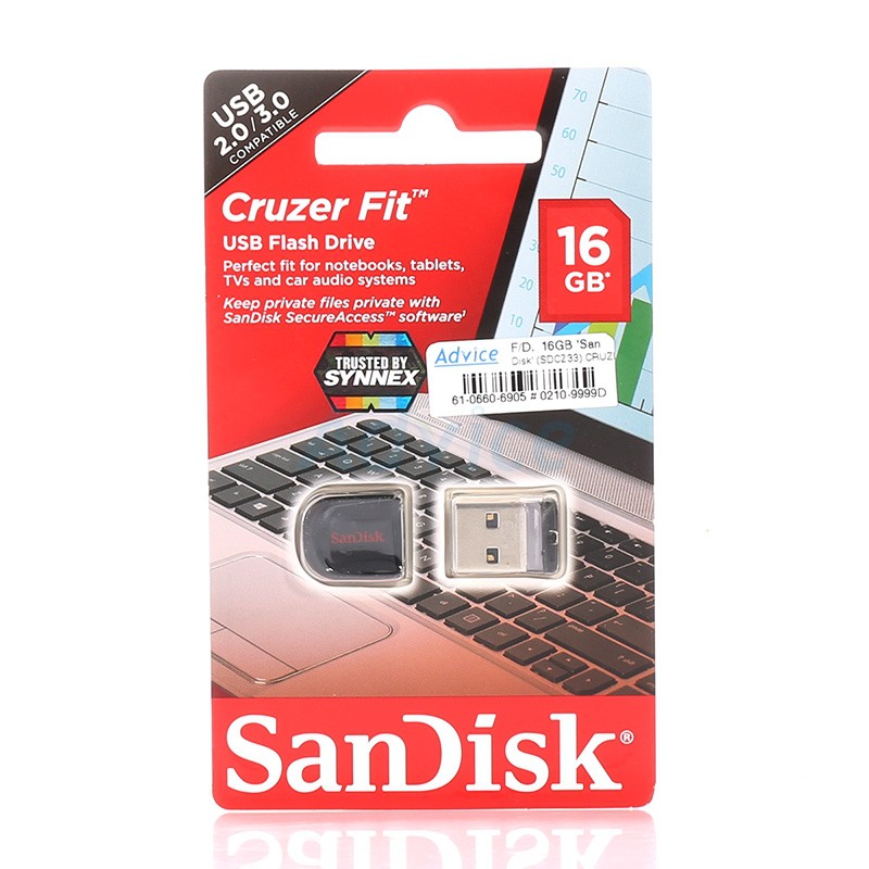 แฟลชไดรฟ์SanDisk Cruzer Fit USB2.0/3.0  FlashDrive 16/32/64GB