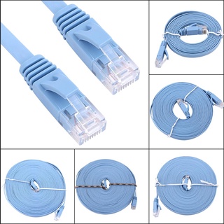 สายแลน LINK แท้ แบบแบน สายเชื่อมต่อ CAT6 Cable Cables ขนาด 5M สีPatch Blue