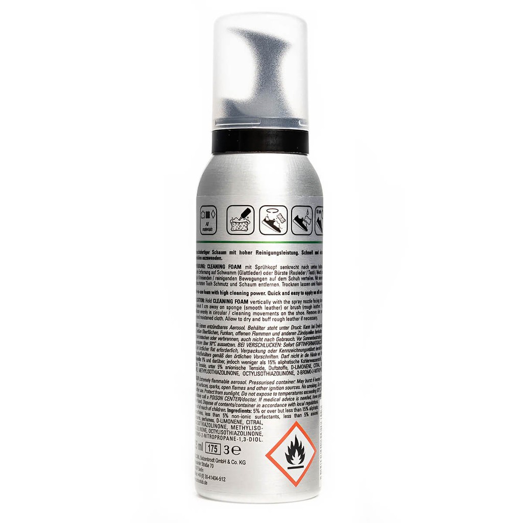 Collonil CARBON Cleaning Foam 125ml โคโลนิลโฟมน้ำยาทำความสะอาดรองเท้าหนัง/ผ้าใบสำหรับรองเท้า/กระเป๋า