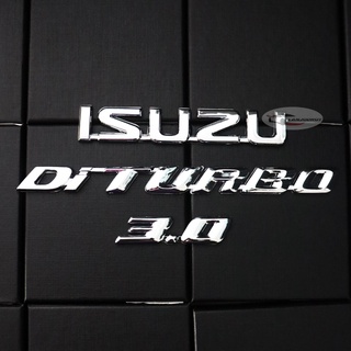 3 ชิ้น โลโก้ ISUZU 3.0 Di TURBO สีเงิน สำหรับ ติดฝาท้าย อีซูซุ ดีแม็ก ISUZU D-MAX ปี 2002 ขึ้นไป