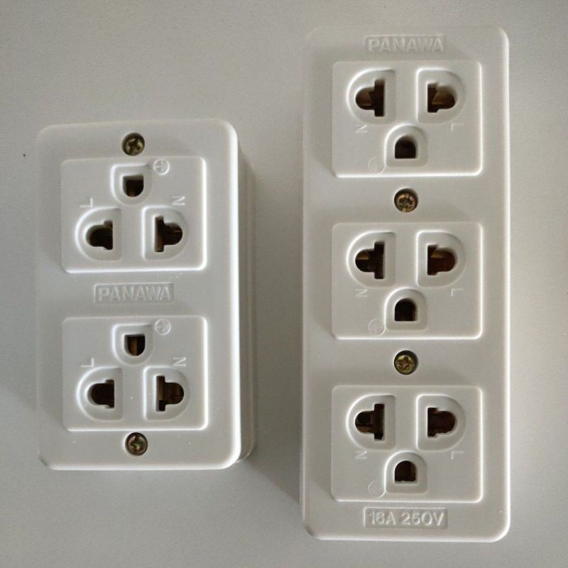 ปลั๊กกราวด์ลอย ปลั๊กกราวด์ ปลั๊ก3ตา 2ช่อง,3ช่อง สีขาว