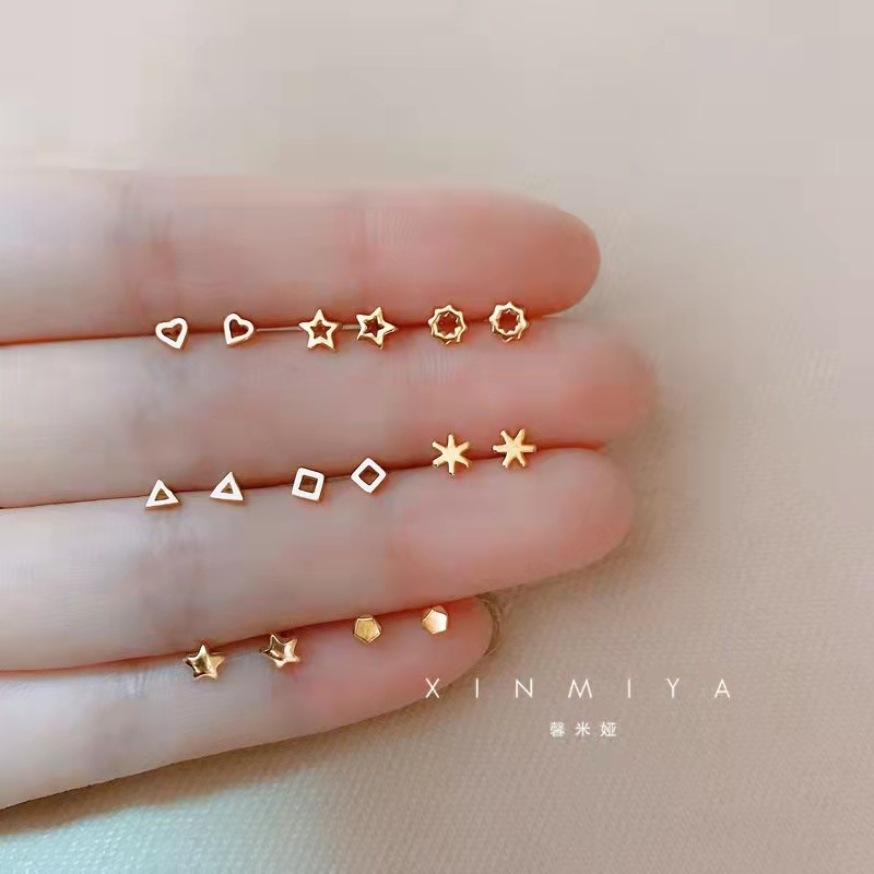 ต่างหูน่ารัก เครื่องประดับ วินเทจ ขนาดเล็ก แฟชั่น S925 ผู้หญิง