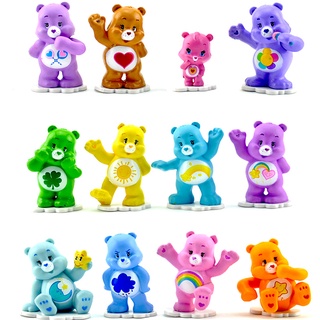 ตุ๊กตาฟิกเกอร์ Care Bears Sunshine Cheer Share Bears ขนาดเล็ก ของเล่นสําหรับเด็ก 12 ชิ้น