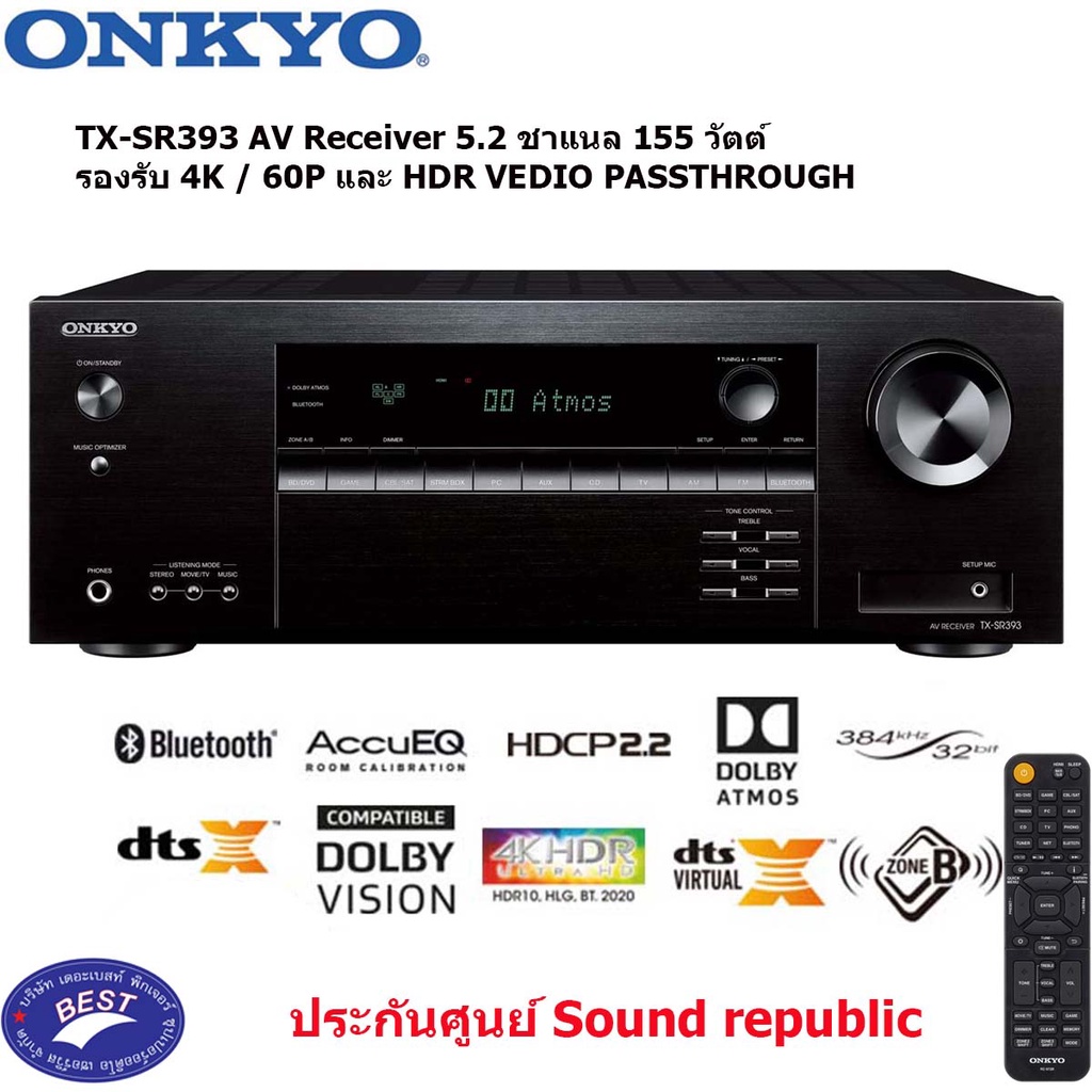 Onkyo TX-SR393 5.2 Channel A/V Receiver