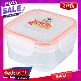 กล่องอาหารเหลี่ยม POP LOCK 9141 0.35 ลิตร สีส้ม ภาชนะใส่อาหาร FOOD CONTAINER POP LOCK 9141 0.35L ORANGE