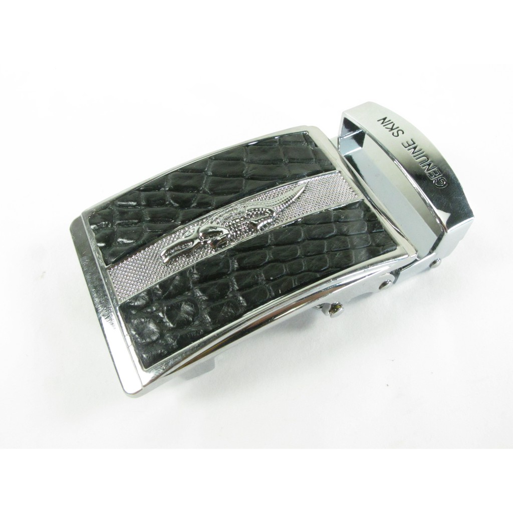 PELGIO หัวเข็มขัดจระเข้ ออโต้ล็อค Auto Lock ปะหนังจระเข้แท้ เหมาะสำหรับเข็มขัดที่มีความกว้าง 1.5" แบบไม่มีบันได