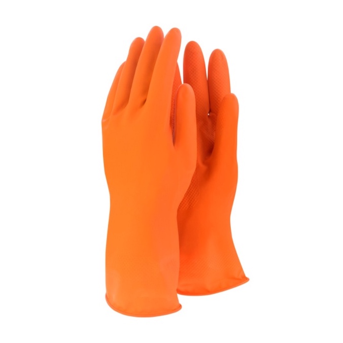 ถุงมือยาง สีส้ม แบบหนา ทำความสะอาด อเนกประสงค์ จำนวน 1 คู่ SIZE S 08681 / M 05622 / L 06374