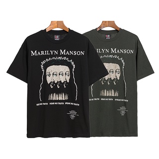 Marilyn Manson Fashion printed cotton unisex T-shirt short sleeve