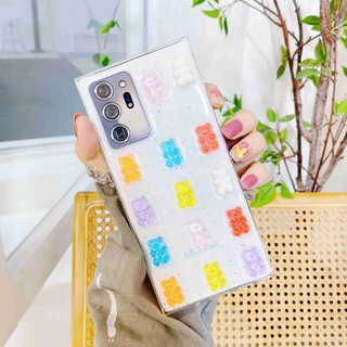 เคสโทรศัพท์มือถือ แบบใส ลายหมีกัมมี่ 3D สีแคนดี้ สําหรับ Samsung Galaxy A52 A72 A42 A32 A12 A71 A51 A41 A31 A70 A50 A40 A30 A20