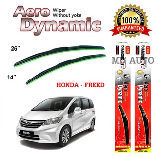 ใบปัดน้ำฝนทรง Aero Dynamic (Diamond eye) ขนาด 14" 26" นิ้ว สำหรับ HONDA FREED 2010 จำนวน 1 คู่