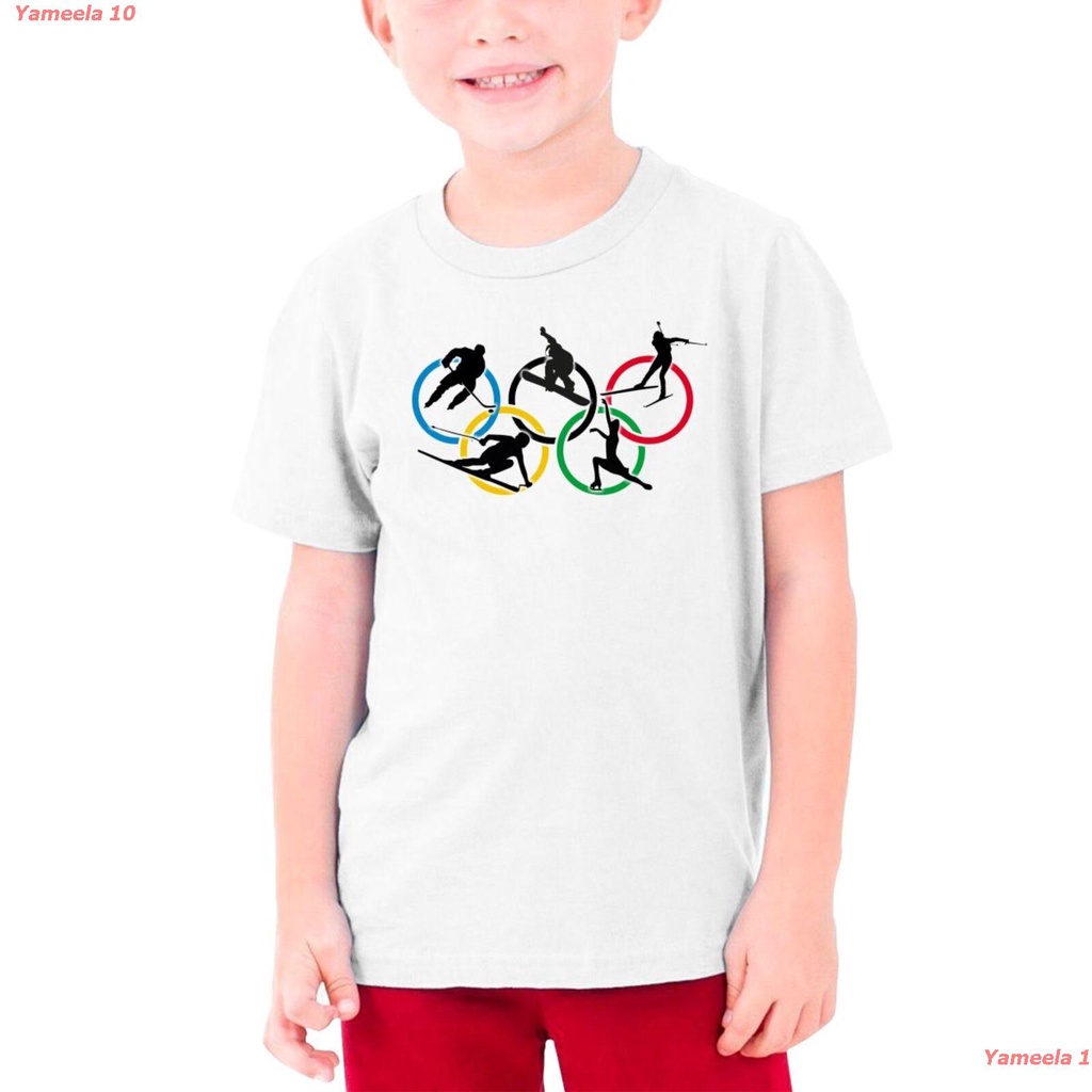 Boy Girl เสื้อยืดพิมพ์ลาย เสื้อผ้าเด็กผู้ชาย-เด็กผู้หญิง Winter Olympic โอลิมปิกฤดูหนาว Tshirt Boy Girl เด็ก