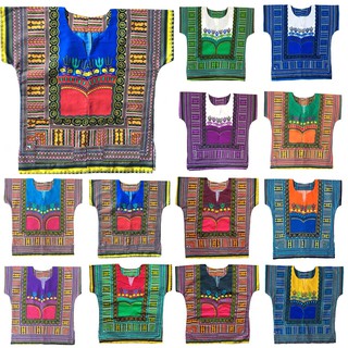 เสื้อจังโก้เด็ก พื้นเมือง ชนเผ่า โบฮีเมียน ผ้าคอตตอน เด็กหญิง เด็กชาย Kernels Cotton Shirt Dashiki African Kids Boy Girl