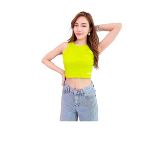 Moda shop-Basic Crop Top เสื้อครอปท๊อปผู้หญิง งานป้ายขึ้นช็อปดัง