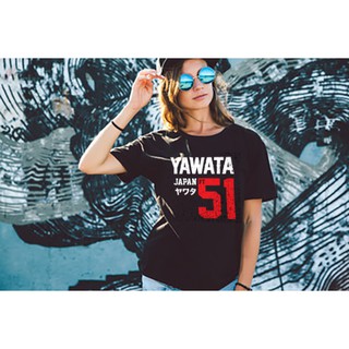 YAWATA เสื้อยืดคอกลมแขนสั้น ผู้ชาย ลาย YAWATA FT51 สุดเท่ห์ สีดำ