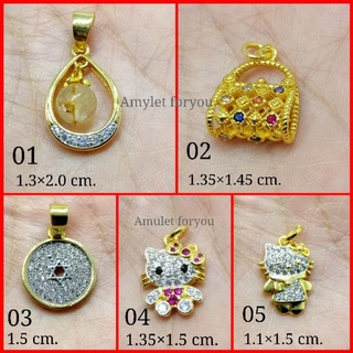 จี้ทองอิตาลี่ หุ้มทองแท้ 18k ฝังเพขรสวิสแท้ (ไม่แพ้ ไม่ดำ)​