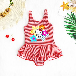 พร้อมส่ง🔥ชุดว่ายน้ำชิ้นเดียวน่ารักสำหรับเด็กผู้หญิง Hello Kitty Swimsuit ZW59