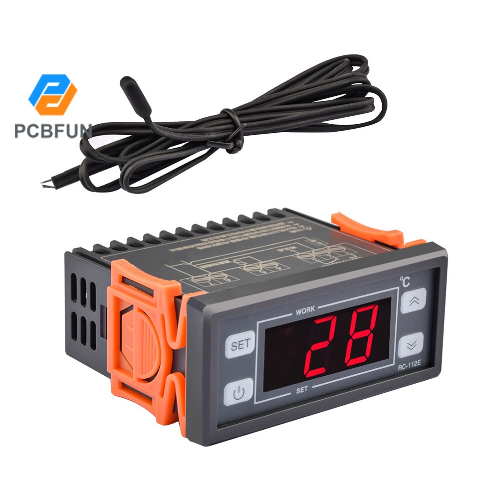 เทอร์โมสแตท จอแสดงผลดิจิทัล Pcbfun STC-200 AC 12V 24V 110-220V