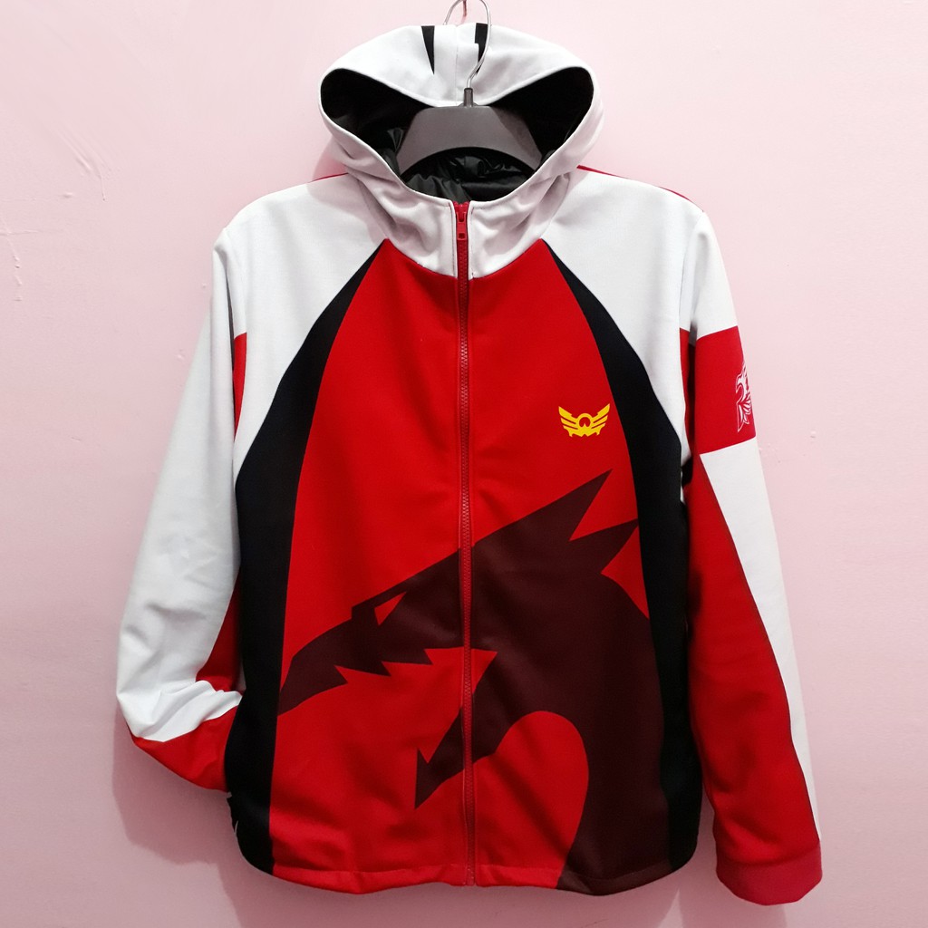เสื้อแจ็กเก็ต แบบนิ่ม พิมพ์ลาย Super Sentai Tensou Goseiger สีแดง