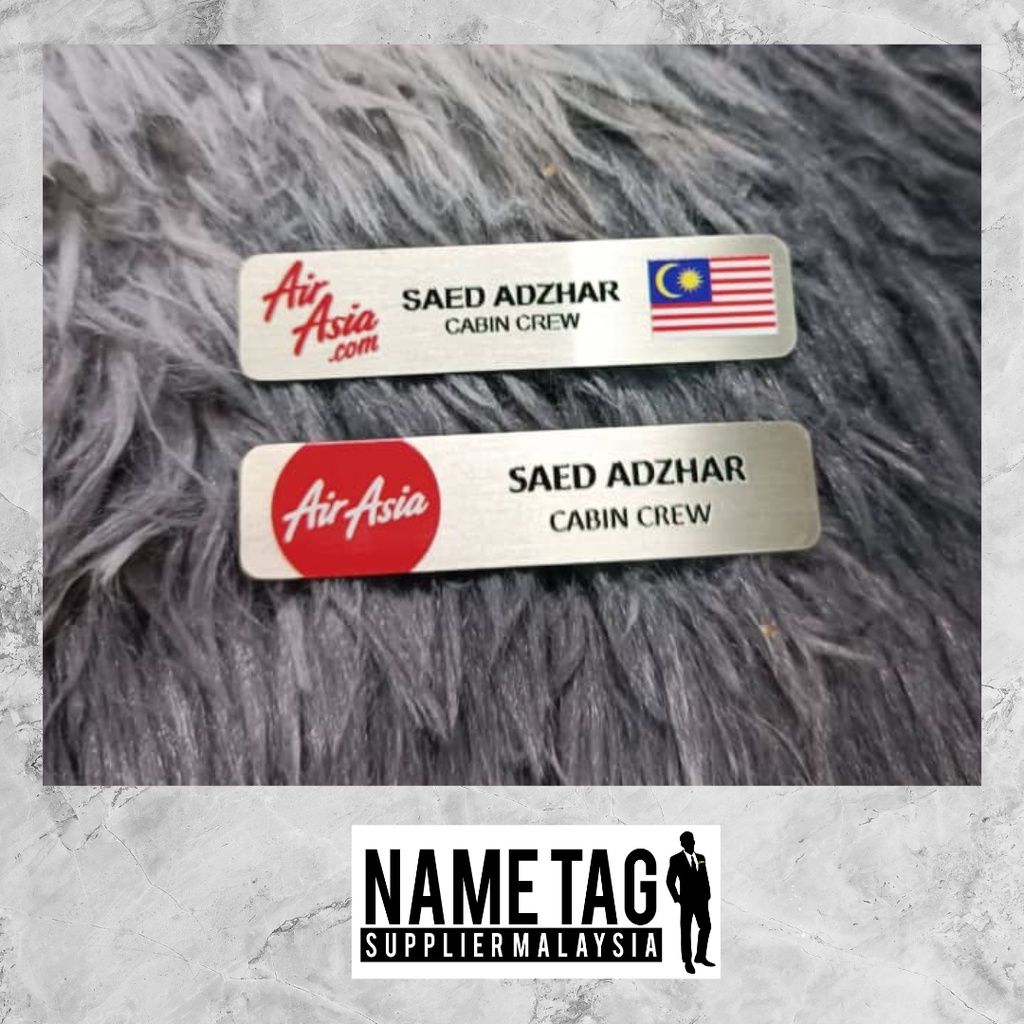 [PREMIUM}] NAME TAG METAL AIR ASIA / CABINCREW (65x15MM)