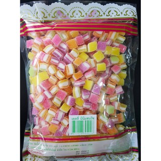 เจลลี่ Jelly ตรา ควีน ชิ้นเล็ก แบบชั้น ขนาด 500 กรัม small mix jelly snack