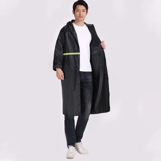 【พร้อมส่ง】เสื้อกันฝนมีฮู้ด ตัวเสื้อยาว มีแถบสะท้อนแสง เหมาะสำหรับใส่ขับรถจักรยานยนต์